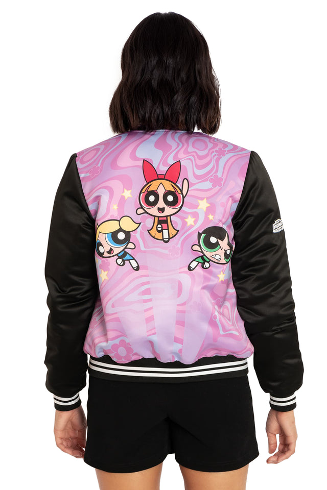 BlackMilk Clothing x Warner Brothers The Powerpuff Girls - The Powerpuff Girls Shiny Bomber Jacket - Warner Bros. Merchandise - Collaboration apparel - Licenced.