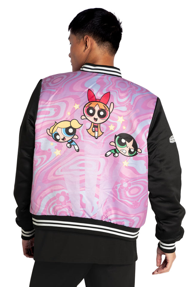 BlackMilk Clothing x Warner Brothers The Powerpuff Girls - The Powerpuff Girls Shiny Bomber Jacket - Warner Bros. Merchandise - Collaboration apparel - Licenced.