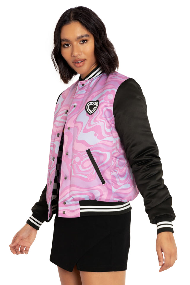 BlackMilk Clothing x Warner Brothers The Powerpuff Girls - The Powerpuff Girls Shiny Bomber Jacket - Warner Bros. Merchandise - Collaboration apparel - Licenced.