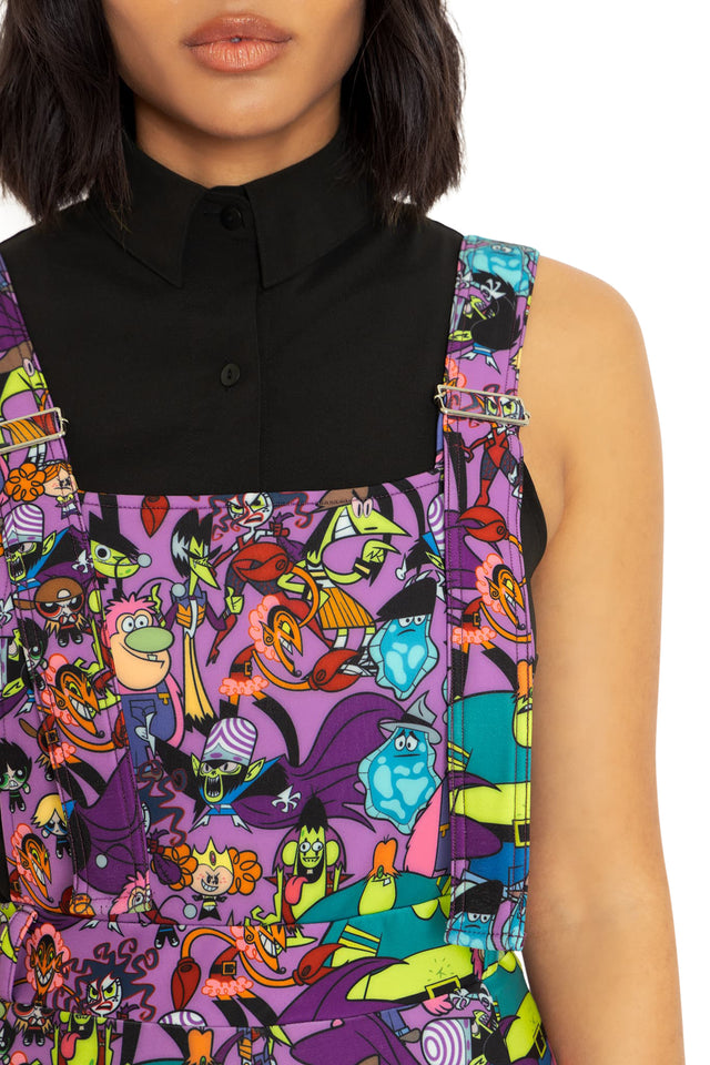 BlackMilk Clothing x Warner Brothers The Powerpuff Girls - The Powerpuff Girls Villains Play Overalls - Warner Bros. Merchandise - Collaboration apparel - Licenced.