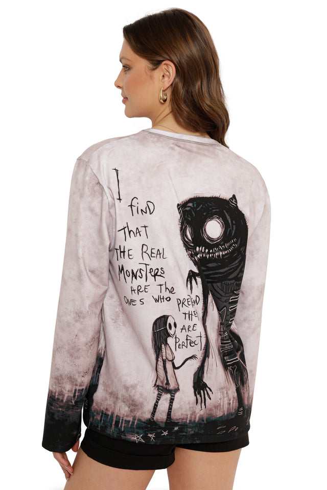 The Real Monsters Long Sleeve Boyfriend Tee