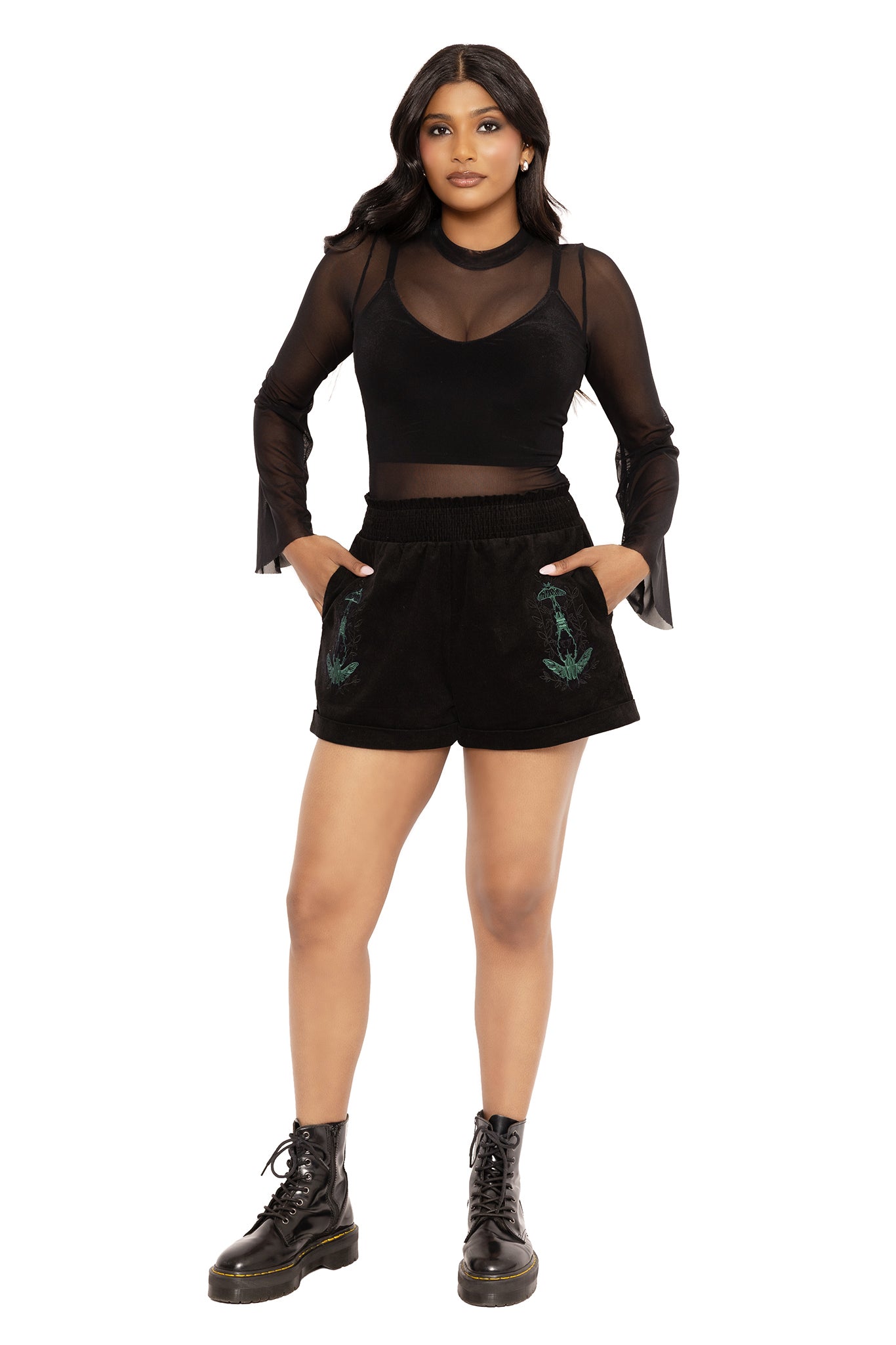 The Swarm Cord Paper Bag Shorts - Limited – BlackMilk Clothing