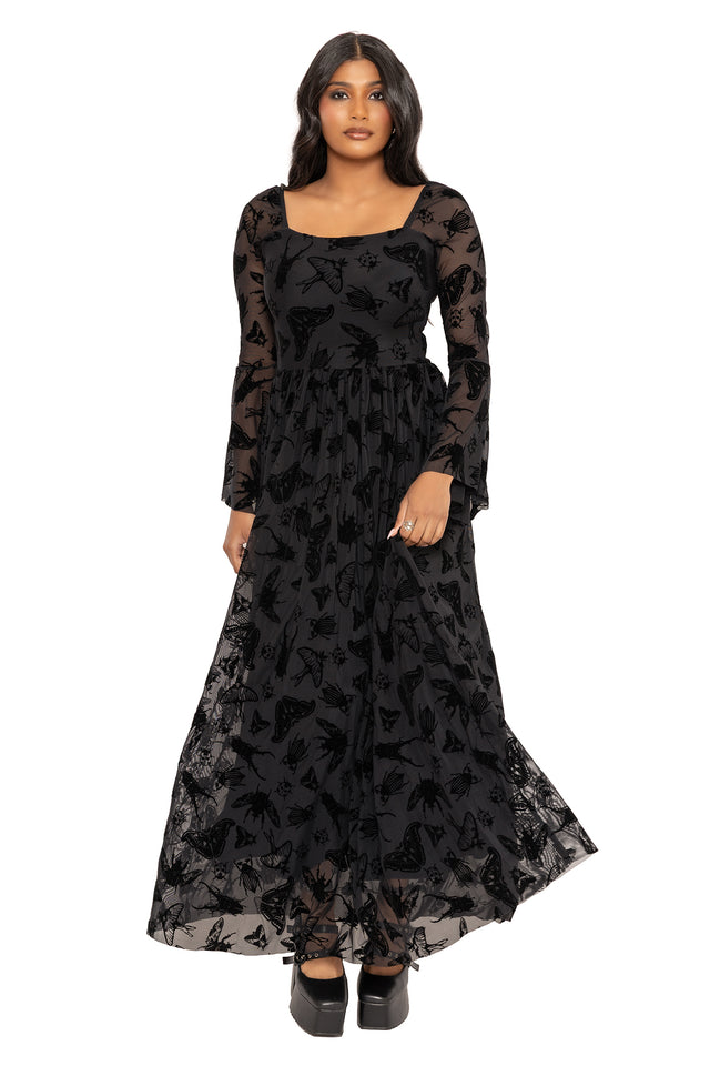 The Swarm Squared Up Flare Sleeve Maxi Dress – BlackMilk Clothing