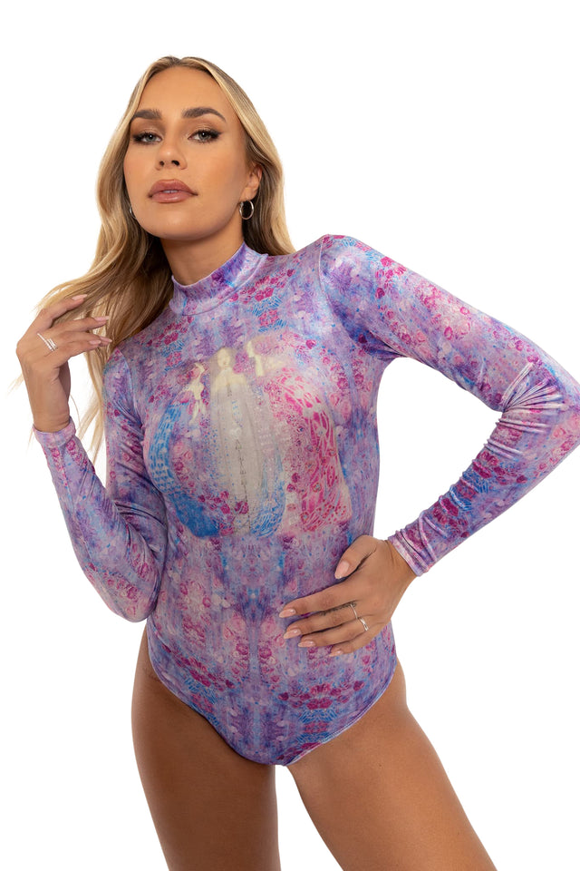 The Three Perfumes Velvet Long Sleeve Bodysuit