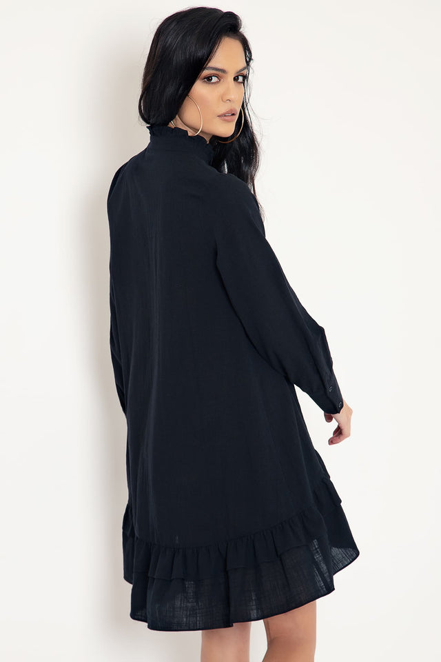 The Thrill Of Frill Shirt Dress