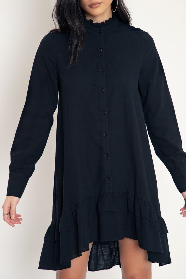 The Thrill Of Frill Shirt Dress