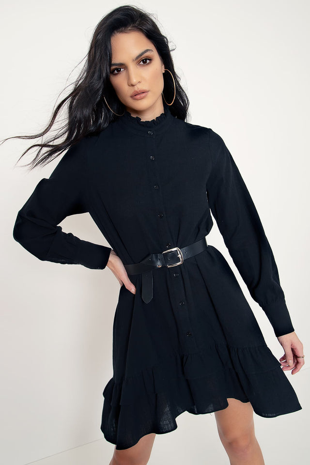 The Thrill Of Frill Shirt Dress