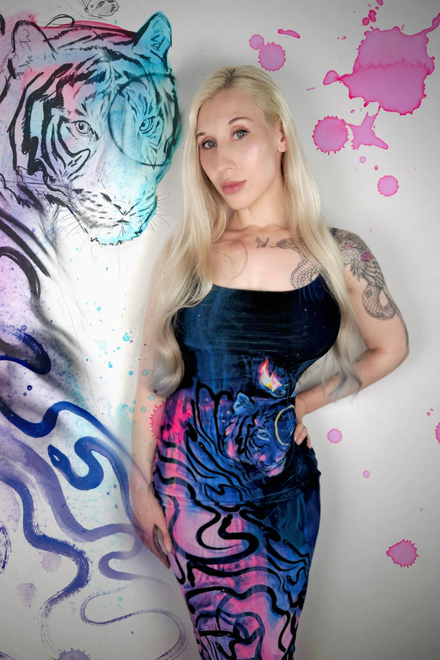 Tiger Bodycon Slip Dress