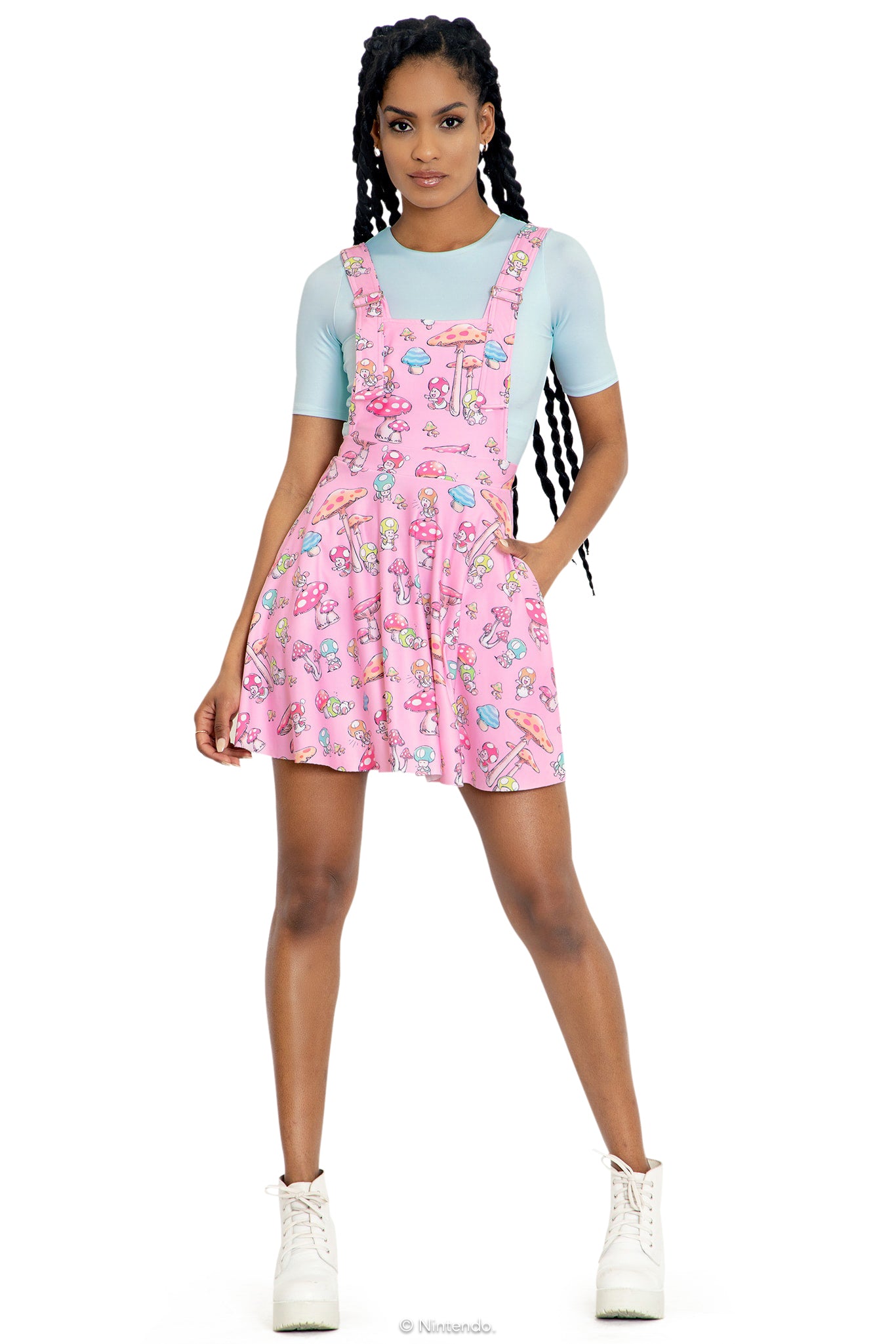 Toads Pink Apron Dress - Limited – BlackMilk Clothing