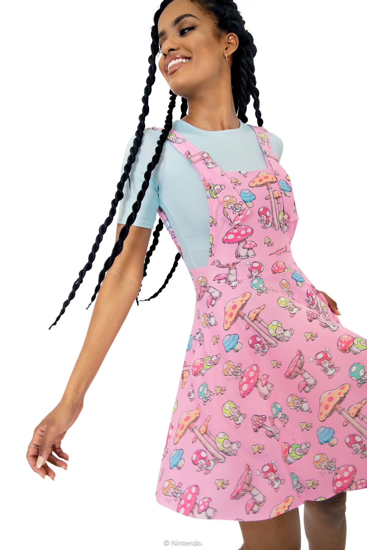Toads Pink Apron Dress - Limited – BlackMilk Clothing