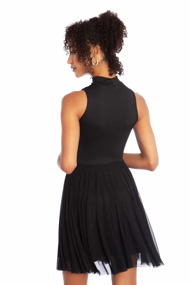 Triangulation High Neck Buckle Skater Dress - Limited BlackMilk Clothing Triangulation High Neck Buckle Skater Dress - Limited BlackMilk Clothing