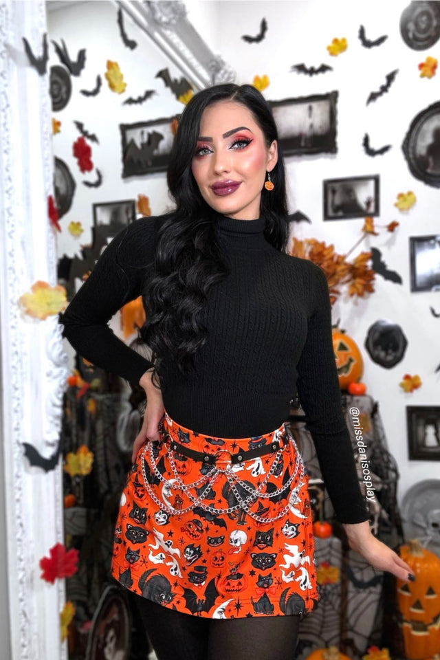 Trick Or Treat Pumpkin Pocket Skort