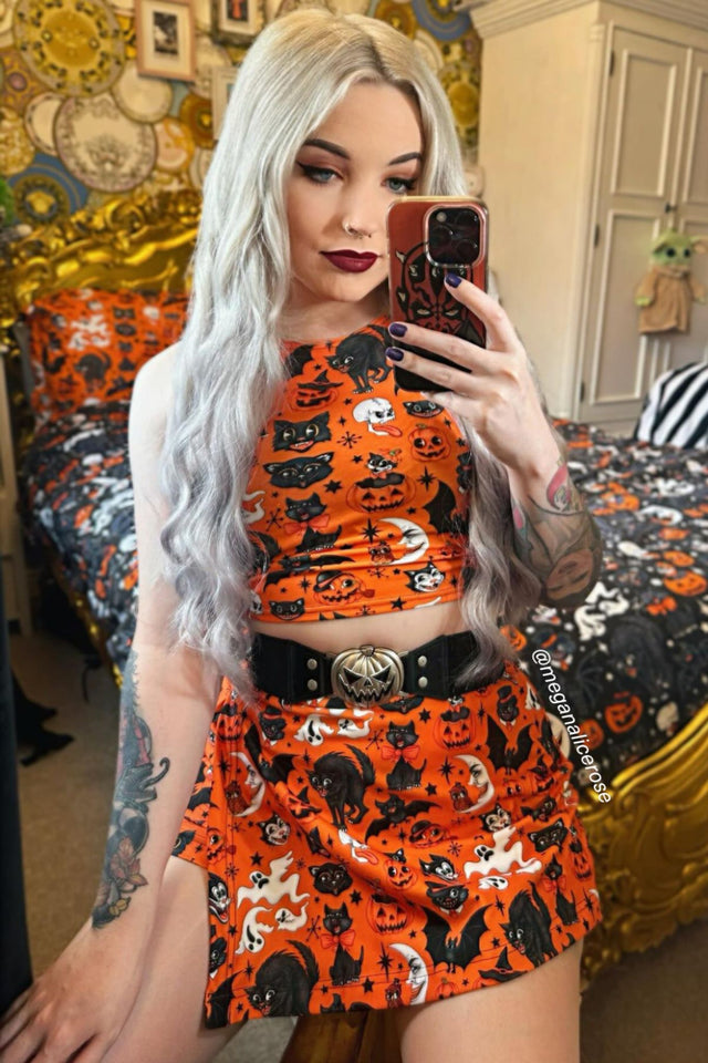 Trick Or Treat Pumpkin Pocket Skort