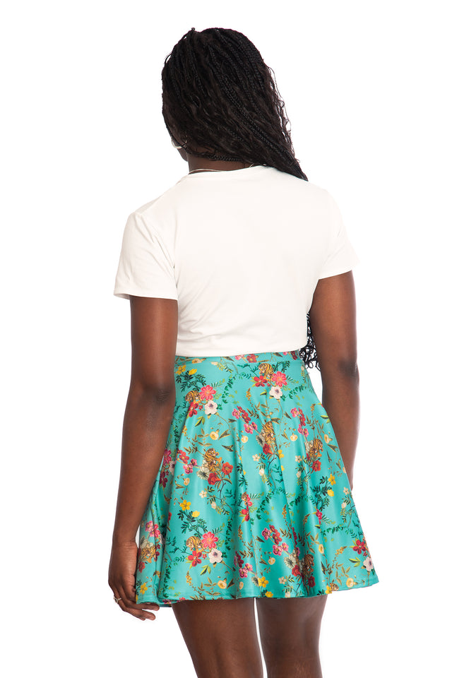 Tropical Tiger Pocket Skater Skirt