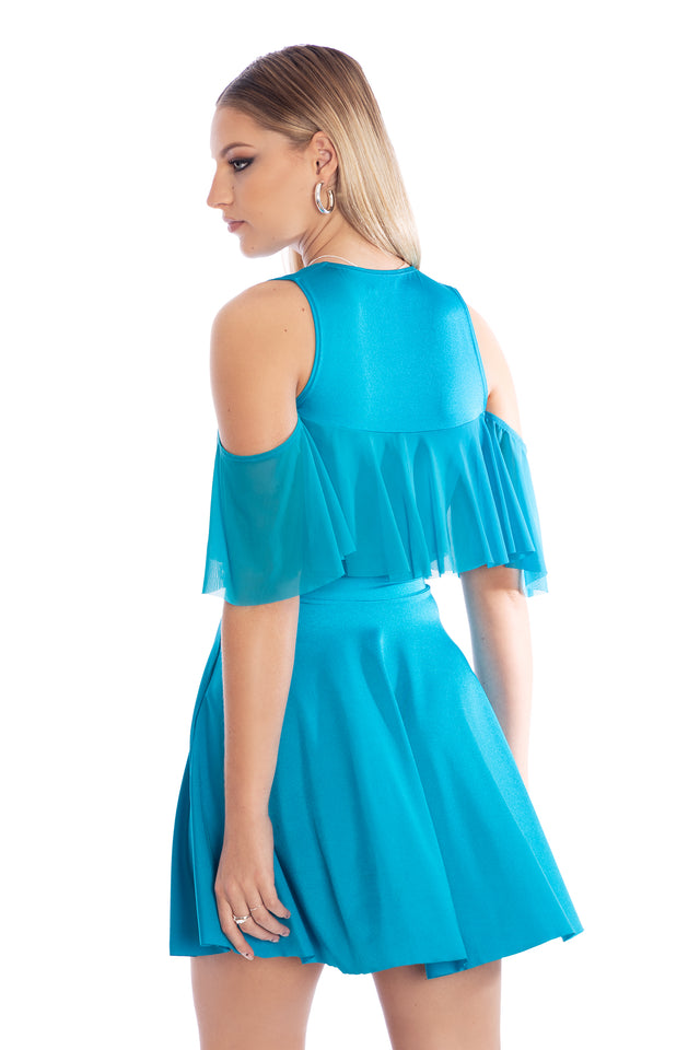 Turquoise Off The Shoulder Dress