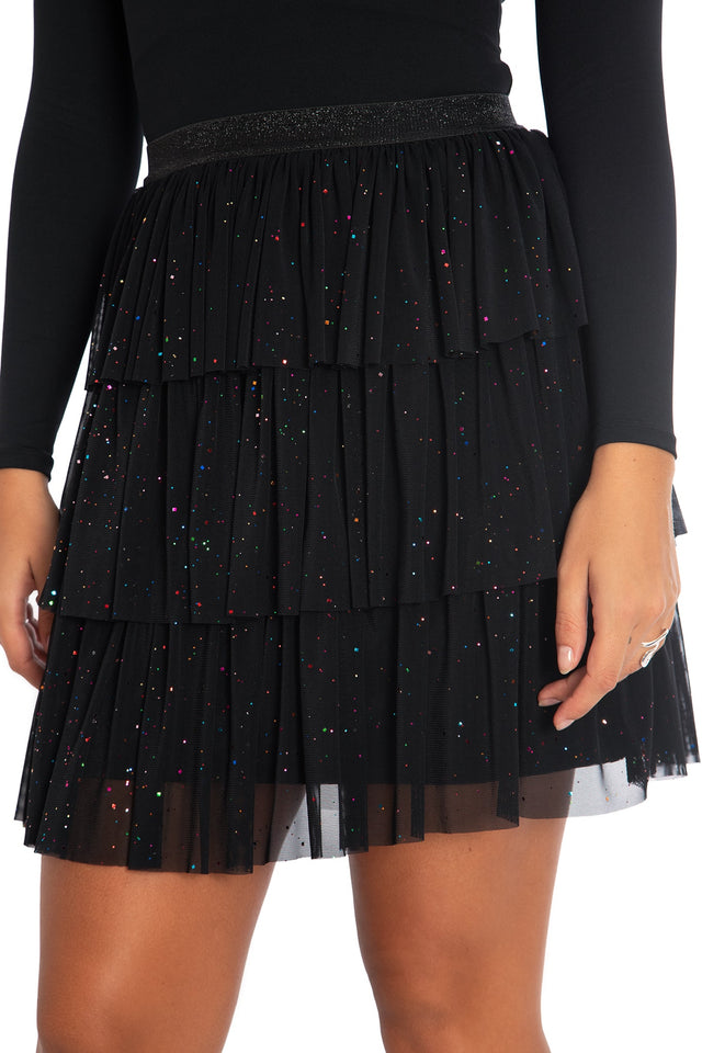 BlackMilk Clothing - Christmas Collection - Wreck The Halls - Twinkle Twinkle Tiered Skater Skirt