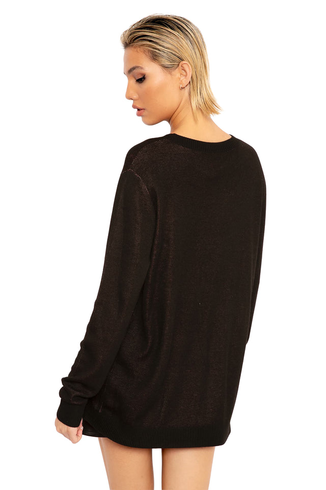 BlackMilk Clothing - Under My Skin Knit Crew Neck Sweater