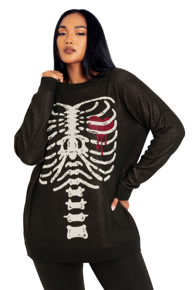 BlackMilk Clothing - Under My Skin Knit Crew Neck Sweater