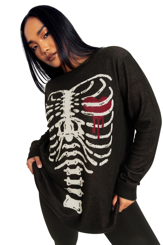 Under My Skin Knit Crew Neck Sweater Wide