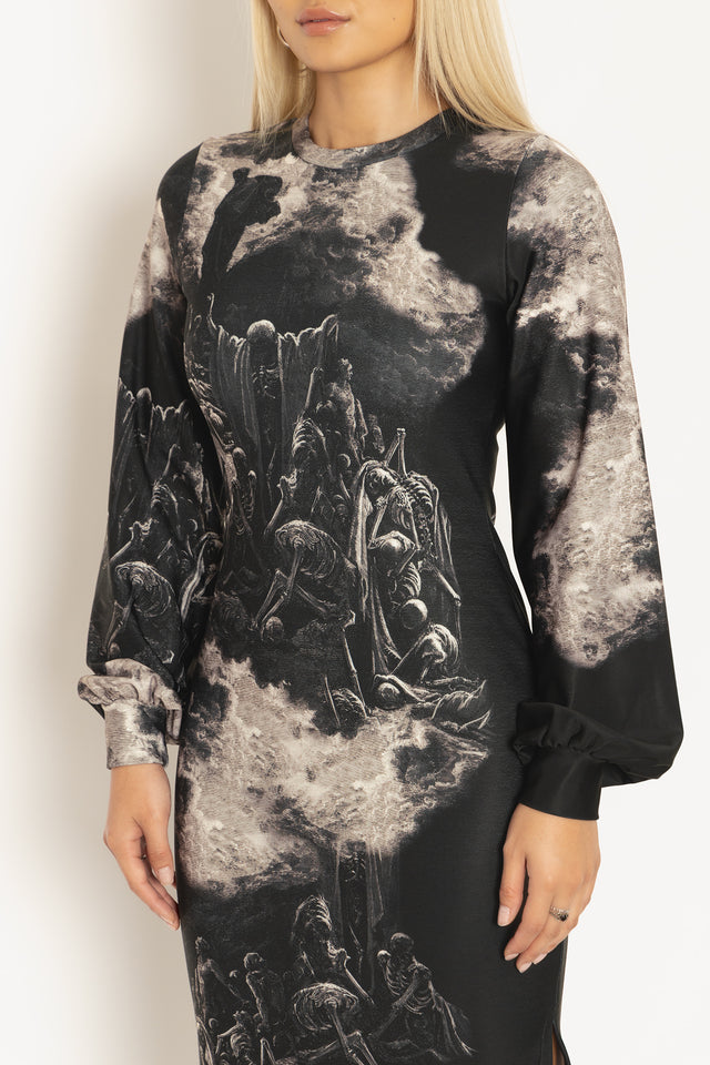 Valley Of Dry Bones Bishop Midaxi Dress