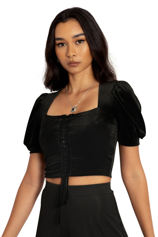 Velvet Black Renaissance Top Front