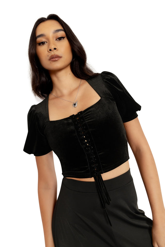 Velvet Black Renaissance Top Wide