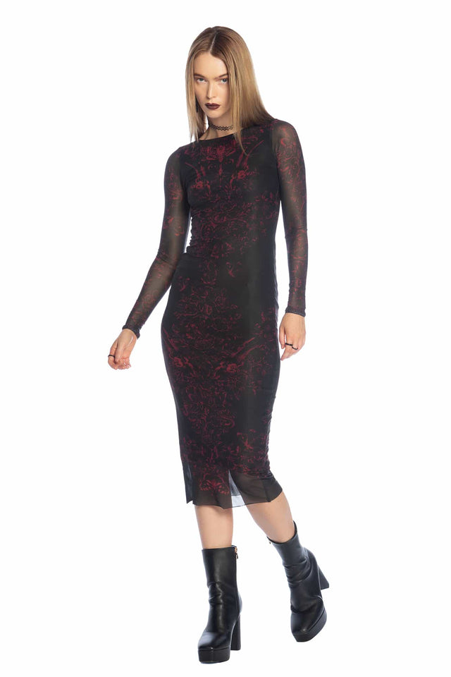 Venom Veil Long Sleeve Bodycon Dress