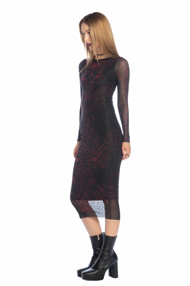 Venom Veil Long Sleeve Bodycon Dress