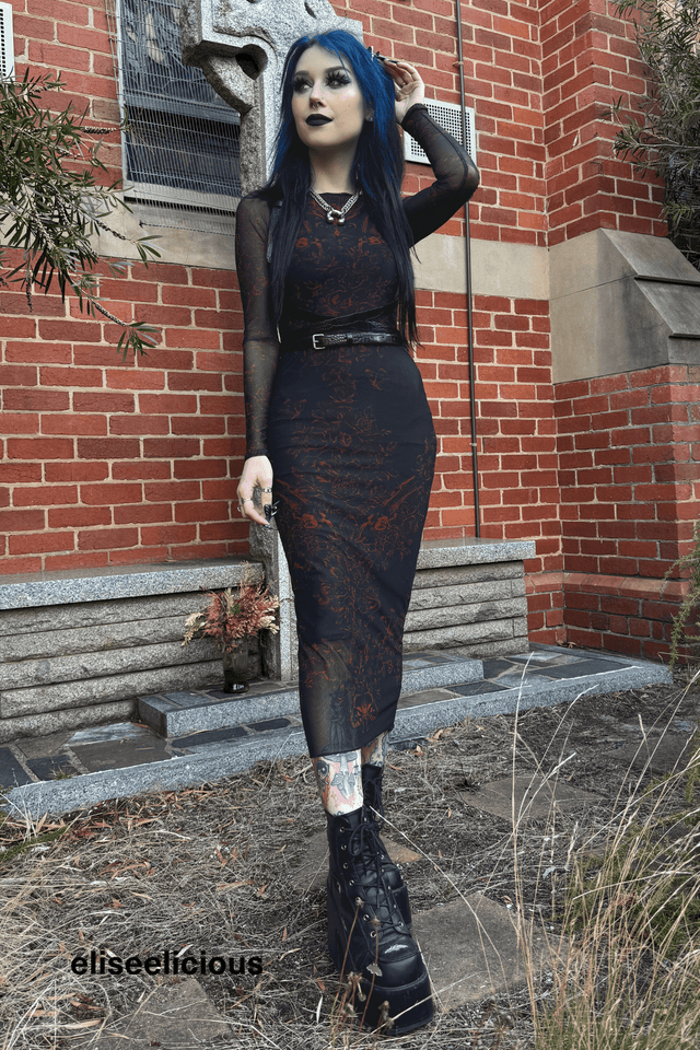 Venom Veil Long Sleeve Bodycon Dress