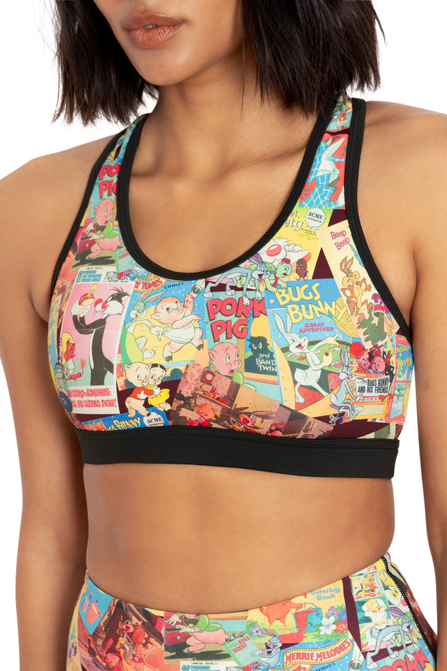 BlackMilk Clothing x Warner Brothers Looney Tunes - Vintage Looney Tunes Cross Back Crop - Warner Bros. Merchandise - Collaboration apparel - Licenced.