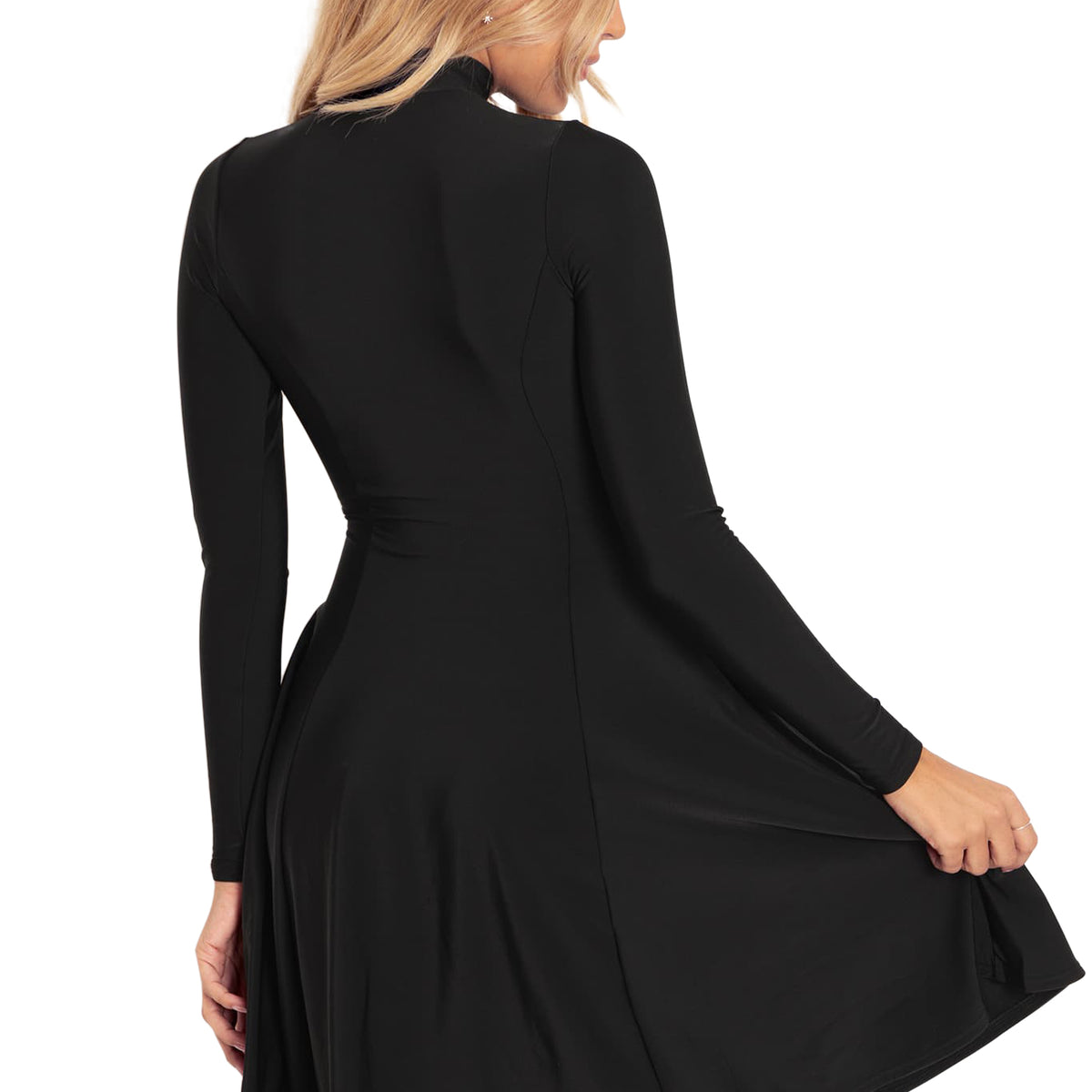 Warm Black Long Sleeve Evil Longline Dress – BlackMilk Clothing