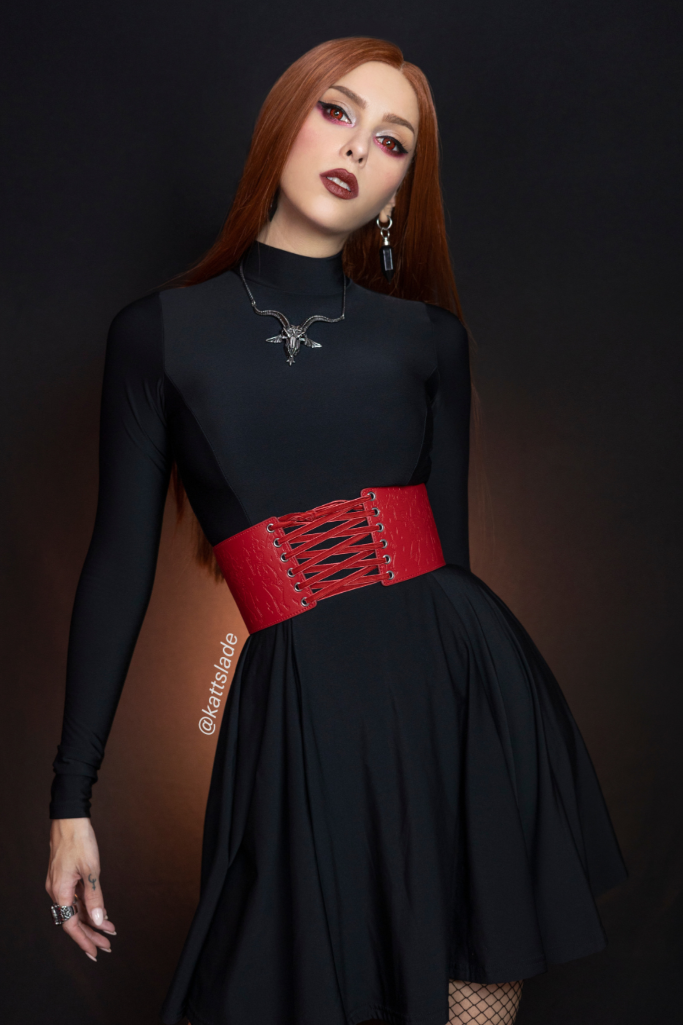 black long sleeve skater dress BlackMilk | Goth Clothing | Warm Black Long Sleeve Evil Mini Skater Dress | Black