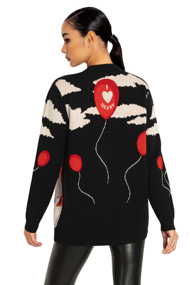 BlackMilk Clothing x Warner Brothers IT - We All Float Down Here Oversized Knit Sweater - Warner Bros. Merchandise - Collaboration apparel - Licenced.