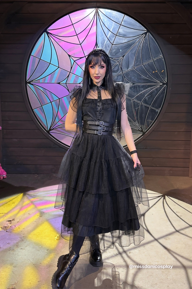 Midnight Mourning Tiered Tulle Maxi Dress