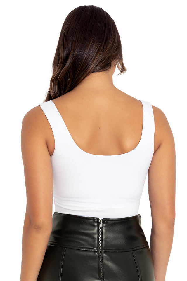 BlackMilk Clothing - White Matte Tank Top