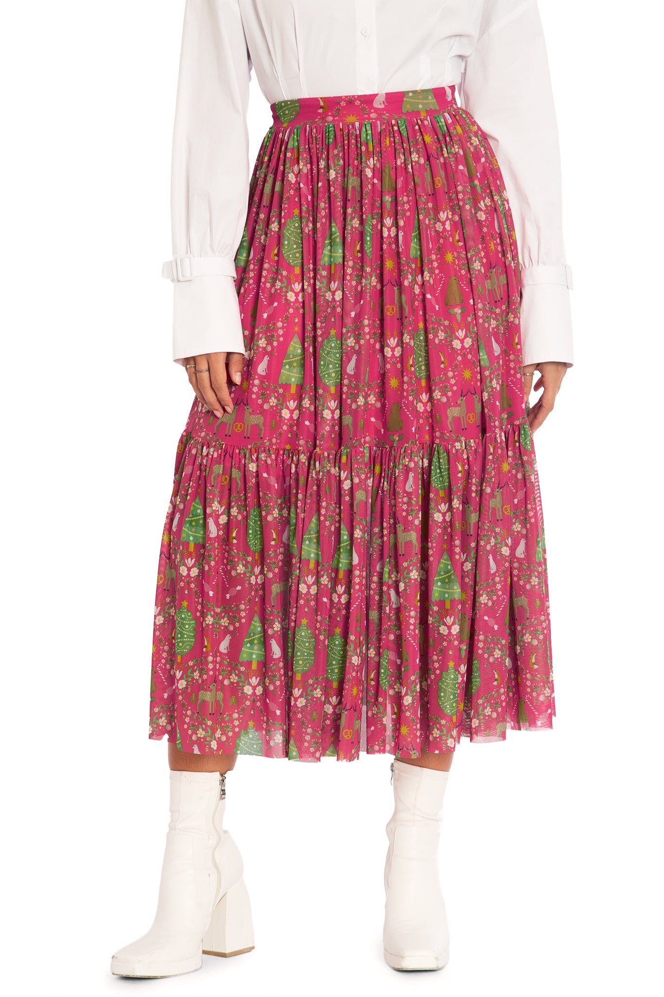 Wild Christmas Two Tier Sheer Midaxi Skirt - Limited – BlackMilk