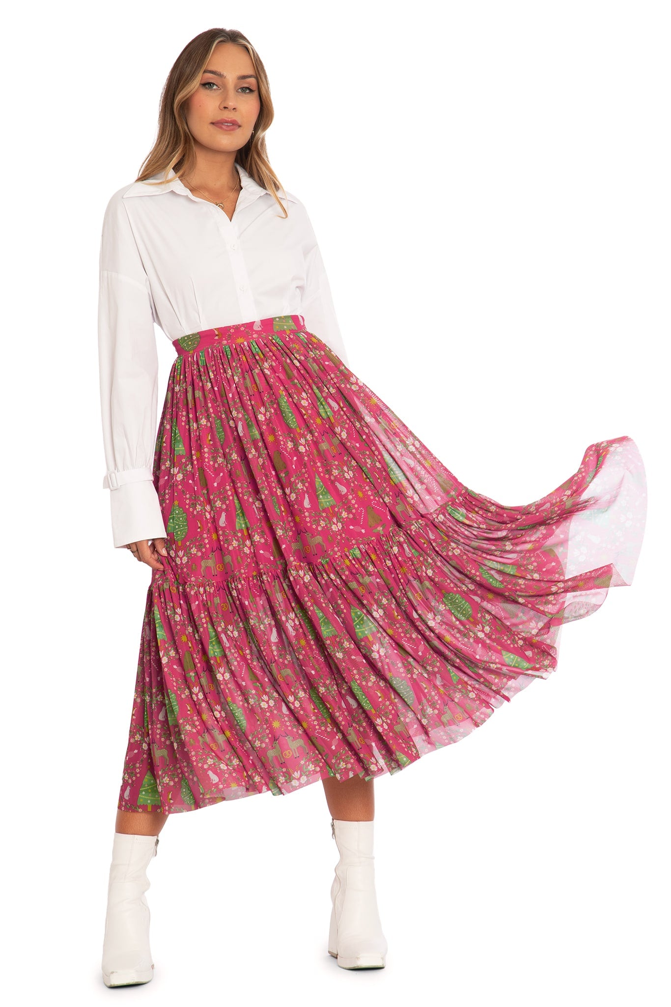 Wild Christmas Two Tier Sheer Midaxi Skirt - Limited – BlackMilk