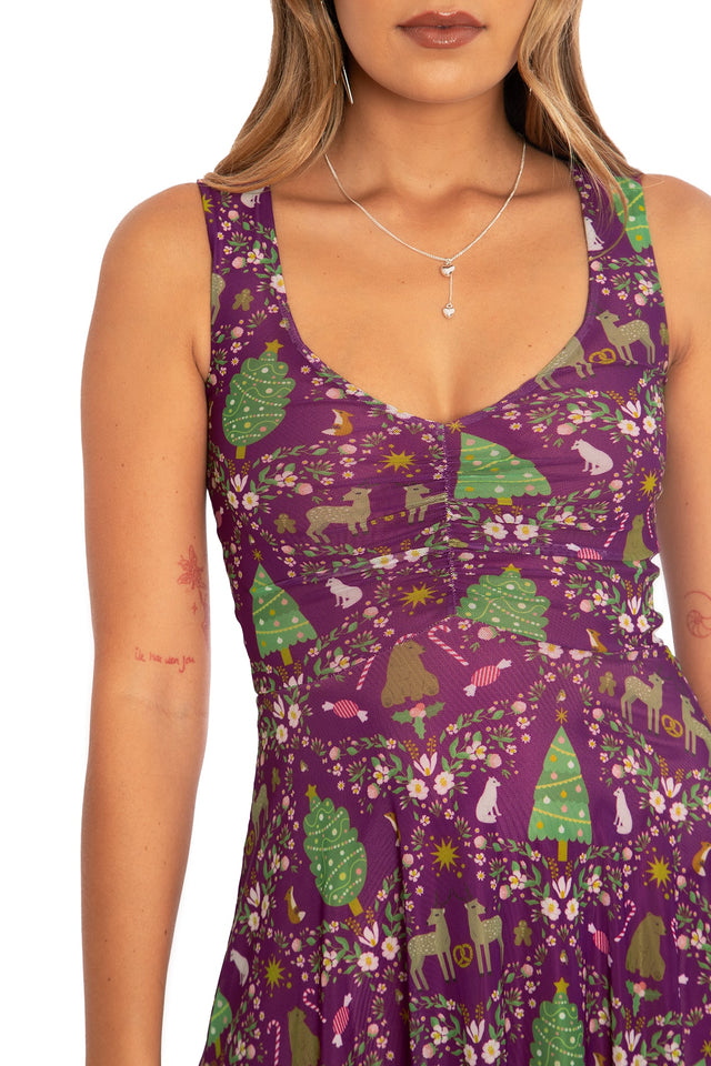 BlackMilk Clothing - Christmas Collection - Wreck The Halls - Wild Christmas Sweetheart Empire Longline Dress