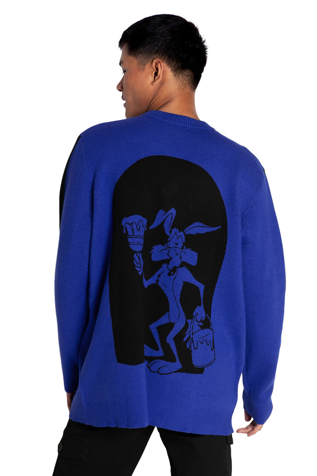BlackMilk Clothing x Warner Brothers Looney Tunes - Wile E Coyote Oversized Knit Sweater - Warner Bros. Merchandise - Collaboration apparel - Licenced.