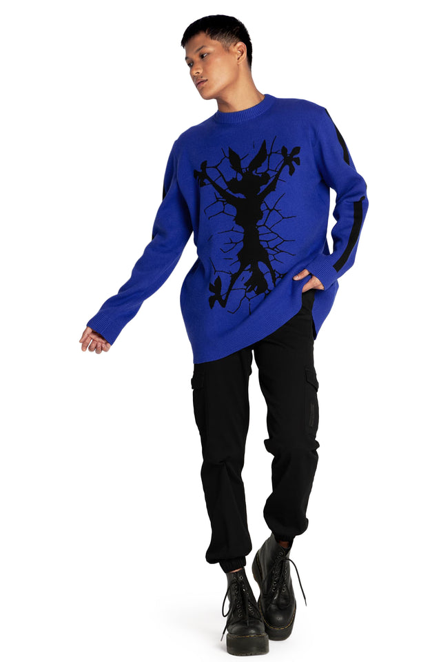 BlackMilk Clothing x Warner Brothers Looney Tunes - Wile E Coyote Oversized Knit Sweater - Warner Bros. Merchandise - Collaboration apparel - Licenced.