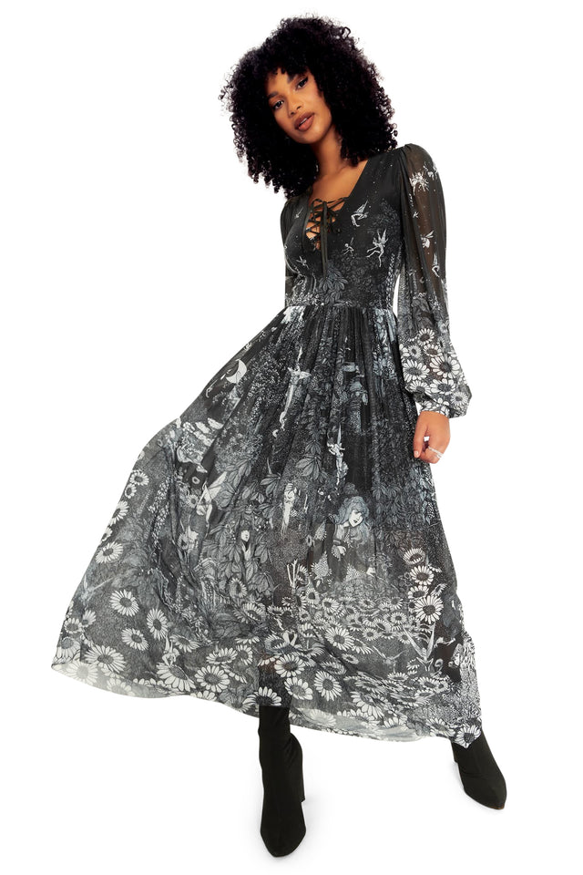 black milk clothing dresses BlackMilk | Astraea 3/4 Sleeve Maxi Dress | Black