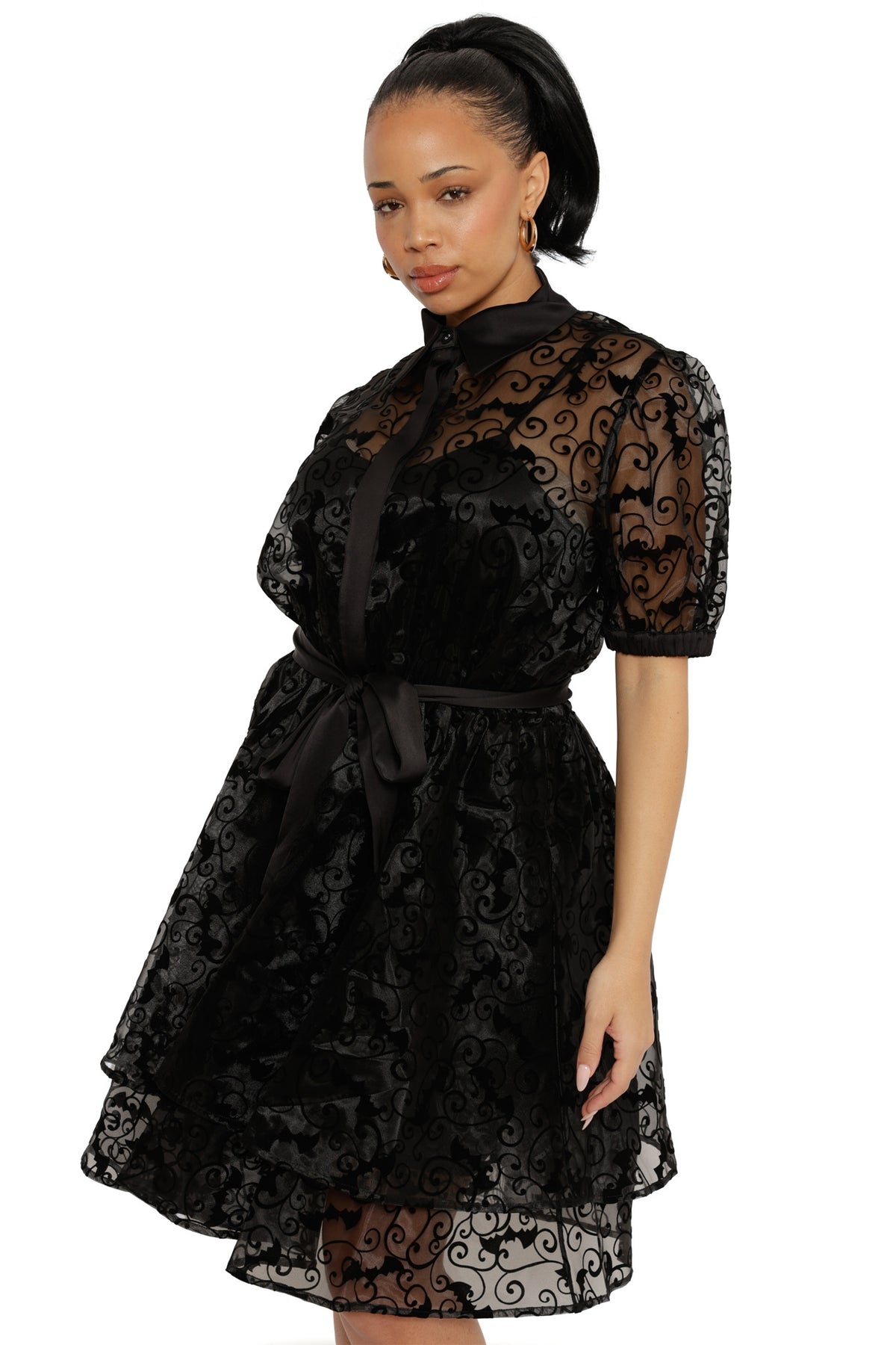 Witching Hour Puff Sleeve Buttoned Dress - Limited – BlackMilk Clothing