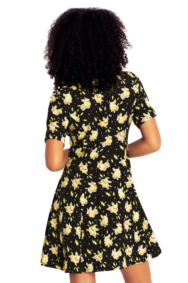 BlackMilk Clothing x Pokemon - Yamper V Dress - Pokémon Merchandise - Collaboration apparel - Licenced.
