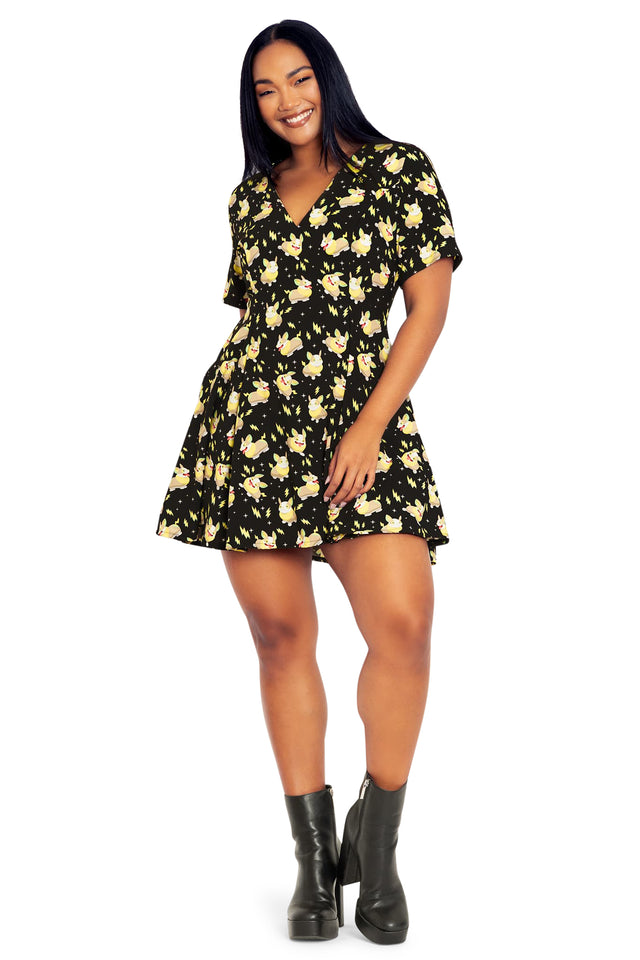 BlackMilk Clothing x Pokemon - Yamper V Dress - Pokémon Merchandise - Collaboration apparel - Licenced.