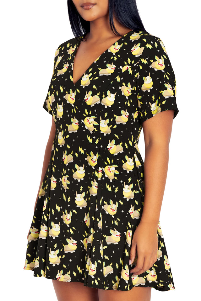 BlackMilk Clothing x Pokemon - Yamper V Dress - Pokémon Merchandise - Collaboration apparel - Licenced.