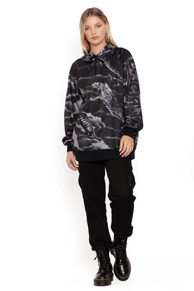 ascending dragon descending dragon oversized hoodie front 