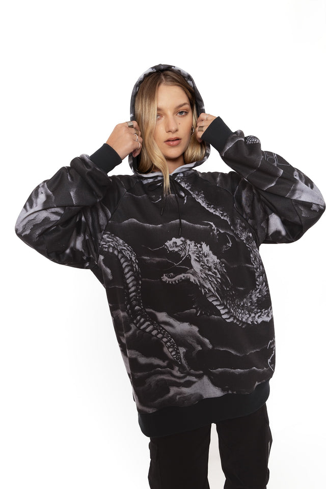 ascending dragon descending dragon oversized hoodie wide 