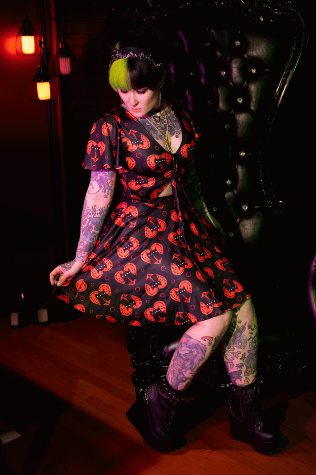 Black Cat Love Rio Skater Dress