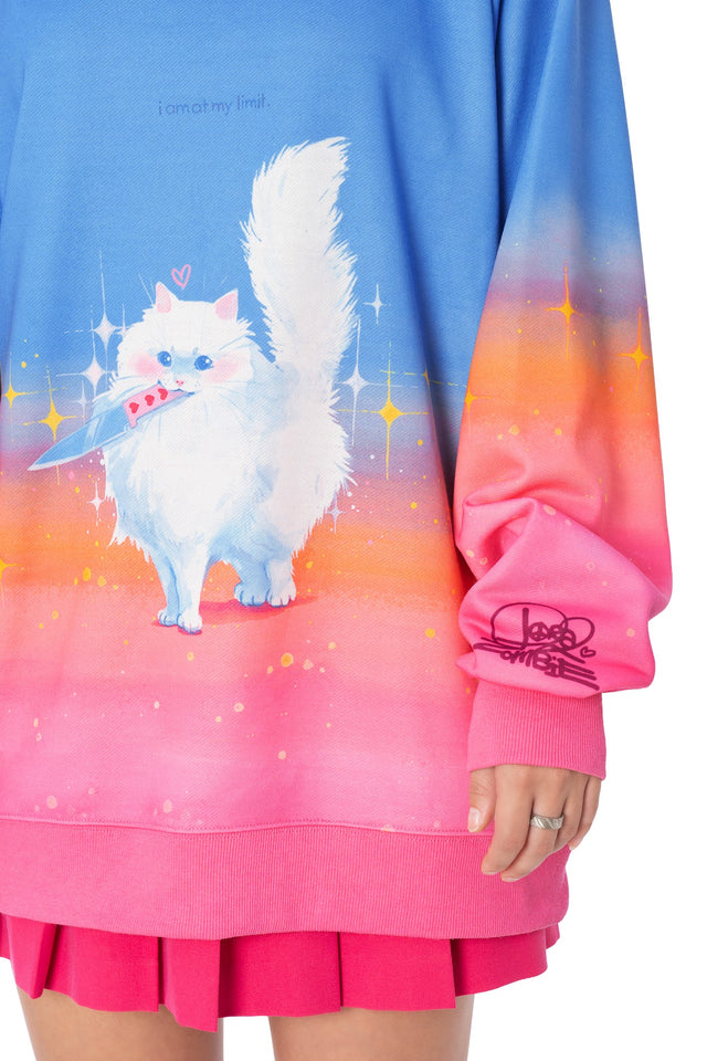 BlackMilk At My Limit hoodie sweater in pink with lined hood - Lora Zombie wearable art design