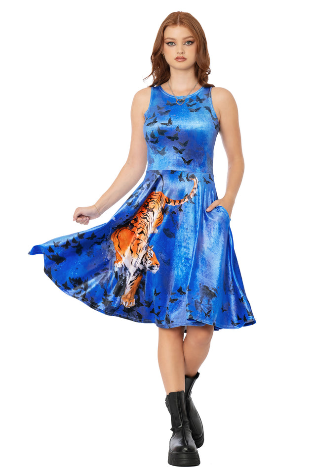 Big Kitties Velvet Princess Midi Dress